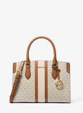 Becca Medium Signature Logo Stripe Satchel
