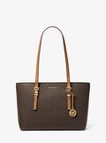 Quinn Medium Signature Logo and Leather Tote Bag