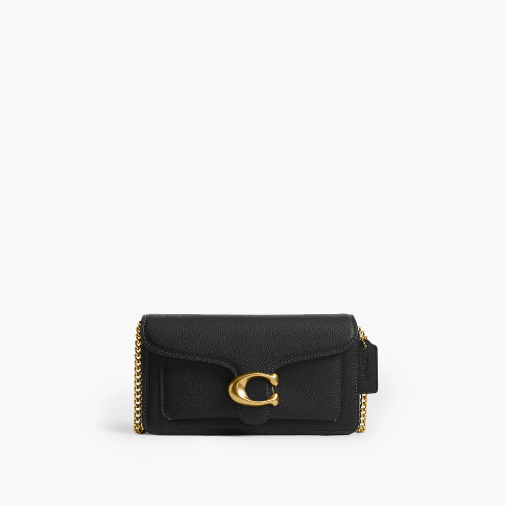 Polished Pebbled Leather Tabby Chain Crossbody 19