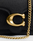 Polished Pebbled Leather Tabby Chain Crossbody 19