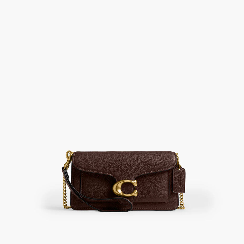 Polished Pebbled Leather Tabby Chain Crossbody 19